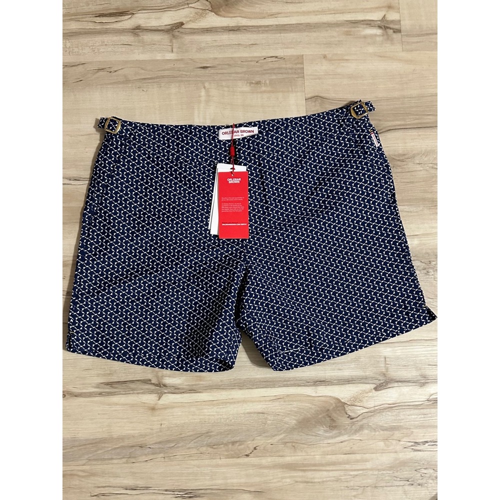 Orlebar Brown Bulldog Jacquard Swim Shorts in Night Iris New Men's Size 28